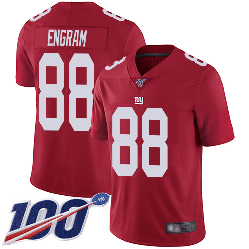 Men New York Giants 88 Evan Engram Red Limited Red Inverted Legend 100th Season Football NFL Jersey